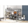 NicBex Twin/Full Size Loft Bed with Desk & Chalkboard,Rustic Full Loft Bed with 2-Drawer Cabinet,Wooden Loft Bed for Kids,Teens - 3 of 4