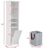 GDFStudio Helen Modern 63.8" Tall Bathroom Storage Cabinet with Adjustable Shelves, Laundry Hamper and Hidden Clothes Storage - 3 of 4