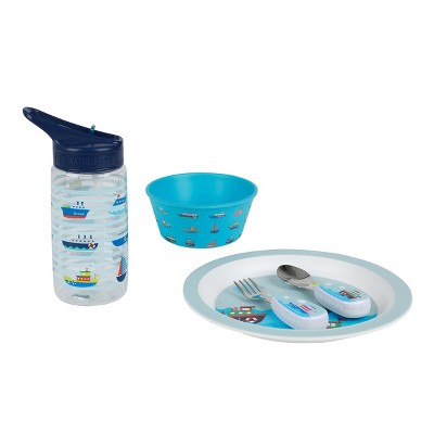 Kids' Boats 5-Piece Melamine Mealtime Set
