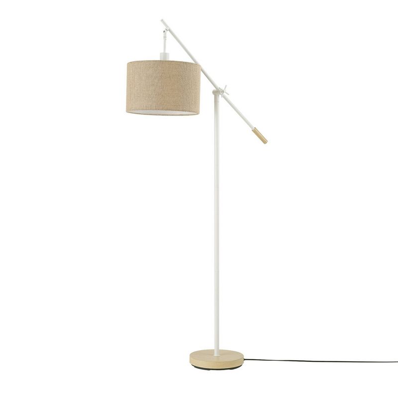 66&#34; Serena Matte White Floor Lamp with Jute Shade - Globe Electric, 1 of 10