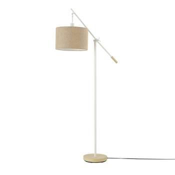 66" Serena Matte White Floor Lamp with Jute Shade - Globe Electric