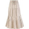 Collections Etc Striped Tiered Pull-On Elasticized Drawstring Waist Skirt - 3 of 4