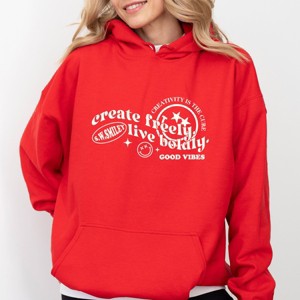 S.W.Smiley Create Freely Live Boldly - Women's Graphic Hoodie - 1 of 3