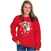 Cute Betty Boop Christmas Holiday Women Crewneck Sweatshirt Brisco Brands - 2 of 4
