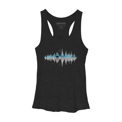 Women's Design By Humans The Sounds Of Nature - Music Sound Wave By NomAdartStudio Racerback Tank Top