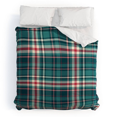 King Avenie Winter Plaid 1 Polyester Comforter + Pillow Shams Blue - Deny Designs: Cozy Abstract Bedding Set, Machine Washable - image 1 of 4