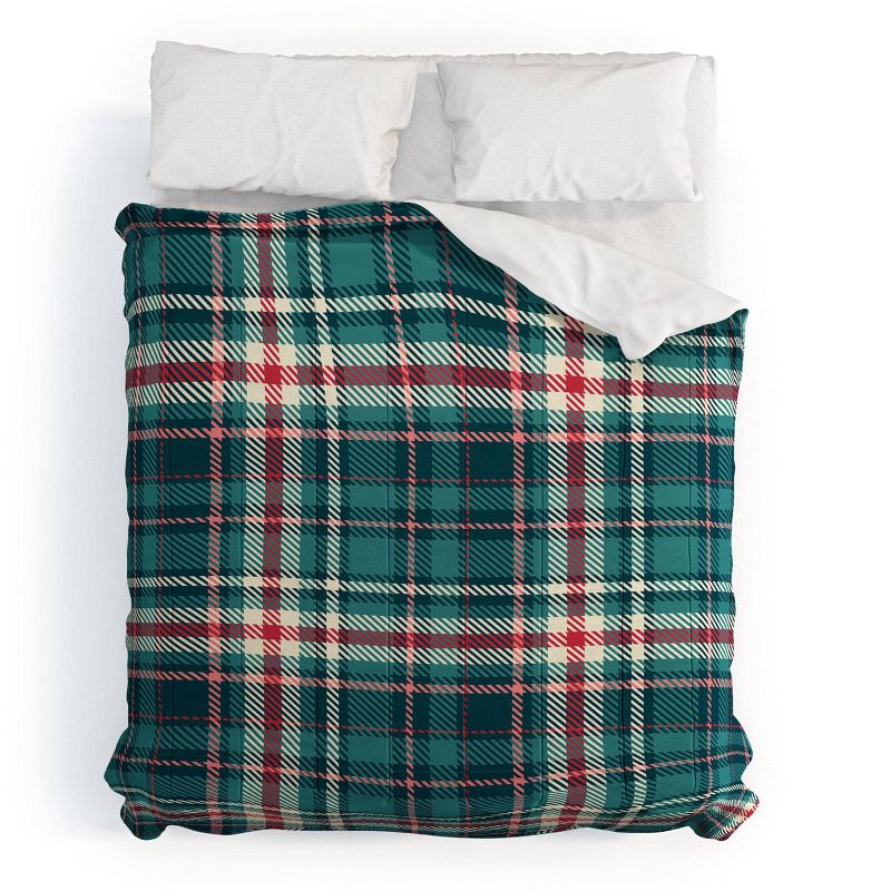 King Avenie Winter Plaid 1 Polyester Comforter + Pillow Shams Blue - Deny Designs, 1 of 8