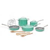 Cuisinart Culinary Collection 12pc Ceramic Cookware Set Teal Green: Nonstick, Non Toxic, Kitchen Cookware, Stay-Cool Handles - image 3 of 4