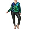 Agnes Orinda Women's Plus Size Party Metallic Sequin Sparkle Zip Bomber Jackets - 2 of 4