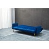 Vynxaria Velvet Sofa Bed - Stylish & Compact with Golden Metal Legs for Small Spaces - 3 of 4