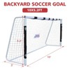 Racxily 10x5ft Soccer Goal with Net - Heavy Duty Backyard Football Goals for Kids & Adults, Portable with Carry Bag, Weatherproof UPVC Frame & Stakes - 2 of 4