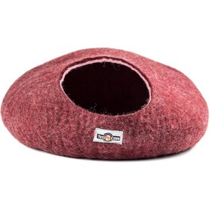 Yeti Pet Cave Pet Bed for Cats and Small Dogs, 100% New Zealand Wool, Purple - 1 of 3