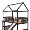 PAGED Metal Housebed Bunk Bed Loft Bed, Twin over Twin Bed Frame with Slide, Ladder and Guardrail for Kids, Teens - 4 of 4