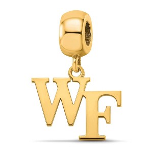 Black Bow Jewelry 14k Yellow Gold Plated Sterling Silver Wake Forest Demon Deacons NCAA Bead Charm - 1 of 4