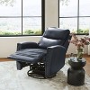 Hilario Fall 30.31''Wide Genuine Leather Swivel Rocker Recliner  Deal of the day | ARTFUL LIVING DESIGN - 3 of 4