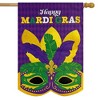 Briarwood Lane Burlap House Flag 40x28 For Outdoor Mardi Gras Mask For Mardi Gras House Flag - 2 of 3