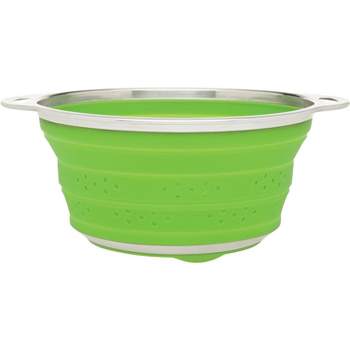 HIC Harold Import Co Green Silicone 3 Quart Collapsible Colander