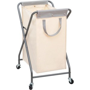 160L Collapsible Laundry Hamper with Wheels, Rolling Laundry Basket, Heavy Duty Laundry Sorter with Removable Bag - 1 of 4