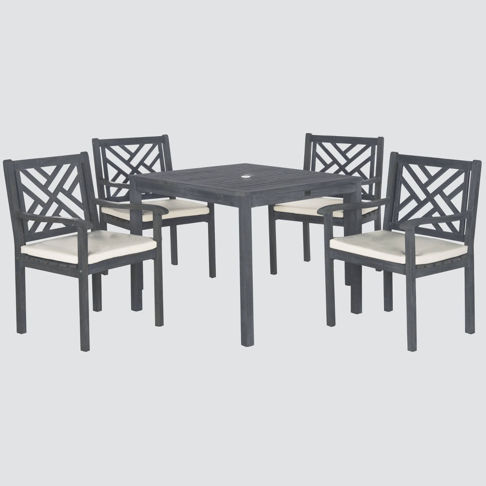 Bradbury 5pc Acacia Wood Dining Set – Gray – Safavieh  – For the Patio​