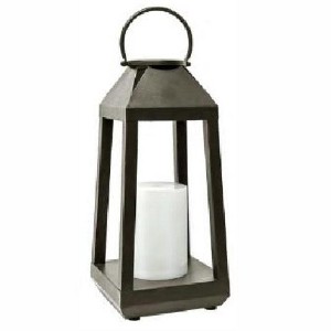 Cedar Hill Black Solar Flickering Flame Lantern - 1 of 1