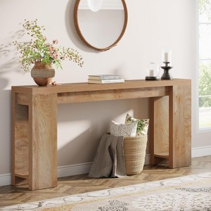 HDZNVF 70.9in Extra Long Farmhouse Console Table Narrow Wood Entryway Sofa Table Behind Couch - 1 of 4