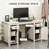 Aghana Digitals Cream White Farmhouse Desk with 2 Drawers, 2 Cabinets & Adjustable Shelves - Sturdy - 4 of 4