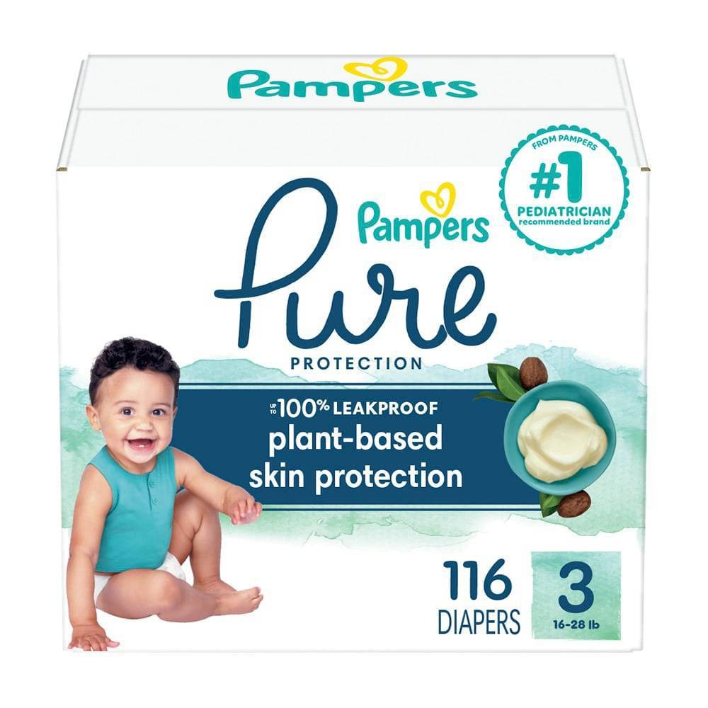 Pampers Pure Protection Diapers Pack - Size 3 -116ct