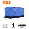 140"x70.8"x79" Insulated Pop Up Ice Fishing Tent - Portable Hub-Style Shelter for 1-8 Persons, Windproof & Warm, Available in Multiple color - 3 of 4