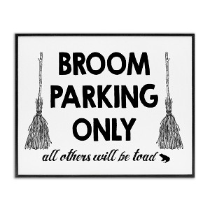 Stupell Industries Broom Parking Witty Halloween Witch Phrase Typography Framed Giclee Art - 1 of 4