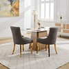 Sapphtopaz Side Dining Chair Set of 2, Neutrally Toned Thickened Fabric Kitchen Chairs with Solid Wood Legs & Bronze Nail Head - 4 of 4