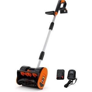 Cordless Snow Shovel, with 20V 4.0Ah Battery & Charger, Brushless Motor, Clears Paths Up to 12 in W and 8 in H, 17 Ft Throwing Distance - 1 of 4