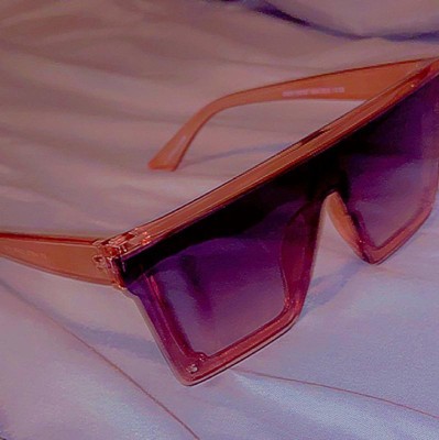 Women's Crystal Plastic Shield Sunglasses - Wild Fable™ Pink