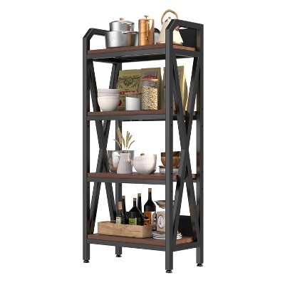 NicBex 4-Tier Metal Storage Shelves,Garage Shelving,Kitchen Cabinet & Organizer for Pantry,Bathroom,Garage,Closet,Black