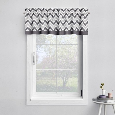 Bacati - MixNMatch Gray Chevron Zigzag Window Valance