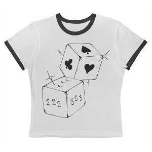 Rerun Island Women's Dice Symbols Short Sleeve Graphic Cotton Retro Vintage Ranger Baby Tee - 1 of 4
