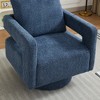Mlmh & Kngwa 29.1" W Open Back Swivel Accent Chair, Square Lounge Club Chair with Wood Base - 3 of 4