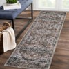 Washable Vintage Distressed Runner Rug, Non-Slip Stain Resistant Hallway , Traditional Medallion Floor Carpet for Doorway & Bedside, Brown - 3 of 4