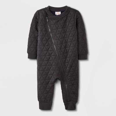 Image of Baby Quilted Moto Romper - Cat & Jack™ Gray 6-9M