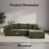 L-Shaped Modular Sectional Couch for Living Room, Plush Corduroy Fabric Upholstered Sofa, Modern Lounge, No Assembly Required - 2 of 4