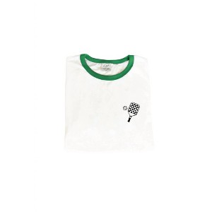 Women's Wo's Pickle Baller Ringer Front and Back Graphic Top - OAT COLLECTIVE - 1 of 1