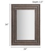 1 PCS Rectangular Wood and Rattan Mirror Gray - 4 of 4
