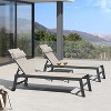 PURPLE LEAF Outdoor Lounge Chair Set Aluminum Patio Chaise Lounger with Side Table and Pillow for Outside Pool Beach Sunbathing Tanning Recliner - 2 of 4