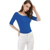 INSPIRE CHIC Women's Half Sleeves Scoop Neck Fitted Layering Soft T-Shirt - 3 of 4