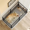 63''Long Dog Cage Big, Dog House Outdoor For Medium Dogs, Pet House Dogs Made Of Metal Wire, Dog House With PVC Top Plate-Cuddlewood - 3 of 4