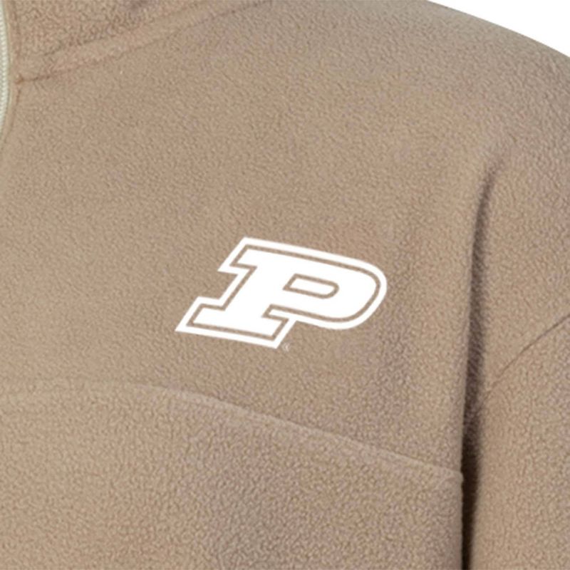 NCAA Purdue Boilermakers Women&#39;s 1/4 Zip Sand Fleece Sweatshirt, 3 of 4