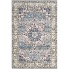 Vintage Floral Print Area Rug,Traditional Washable Indoor Boho Carpet Low Pile Non-Shedding Floor Mat with Non-Slip Rubber Backing - 2 of 4