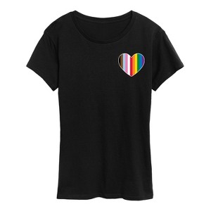 Women's - Instant Message - Pride Flag And Heart Short Sleeve Graphic T-Shirt - 1 of 4