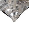 HomeRoots Set of Two 18" Gray Brown And Silver Chevron Cowhide Throw Pillows - 4 of 4