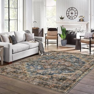 Area Rugs for Living Room Bedroom Non Slip Machine Washable Soft Vintage Rugs Low Pile Large Rug for Dining Room Office Nursery - 1 of 4