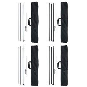 VEVOR Feather Flag Pole Kit, 4 Packs Swooper Flag Pole 16.3 ft, Sign Flag Poles, with Ground Stakes and A Carrying Bag (Flag Not Included), Black - 1 of 4